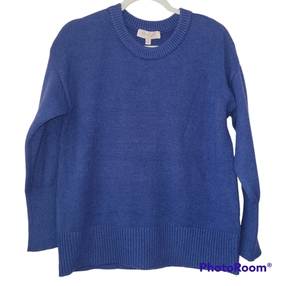 Philosophy Drop Shoulder Crewneck Sweater, Small, Blue, NWT - Picture 4 of 10